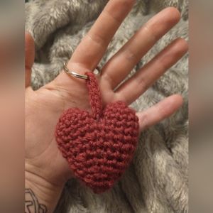 Mini heart crochet valentine's keychain